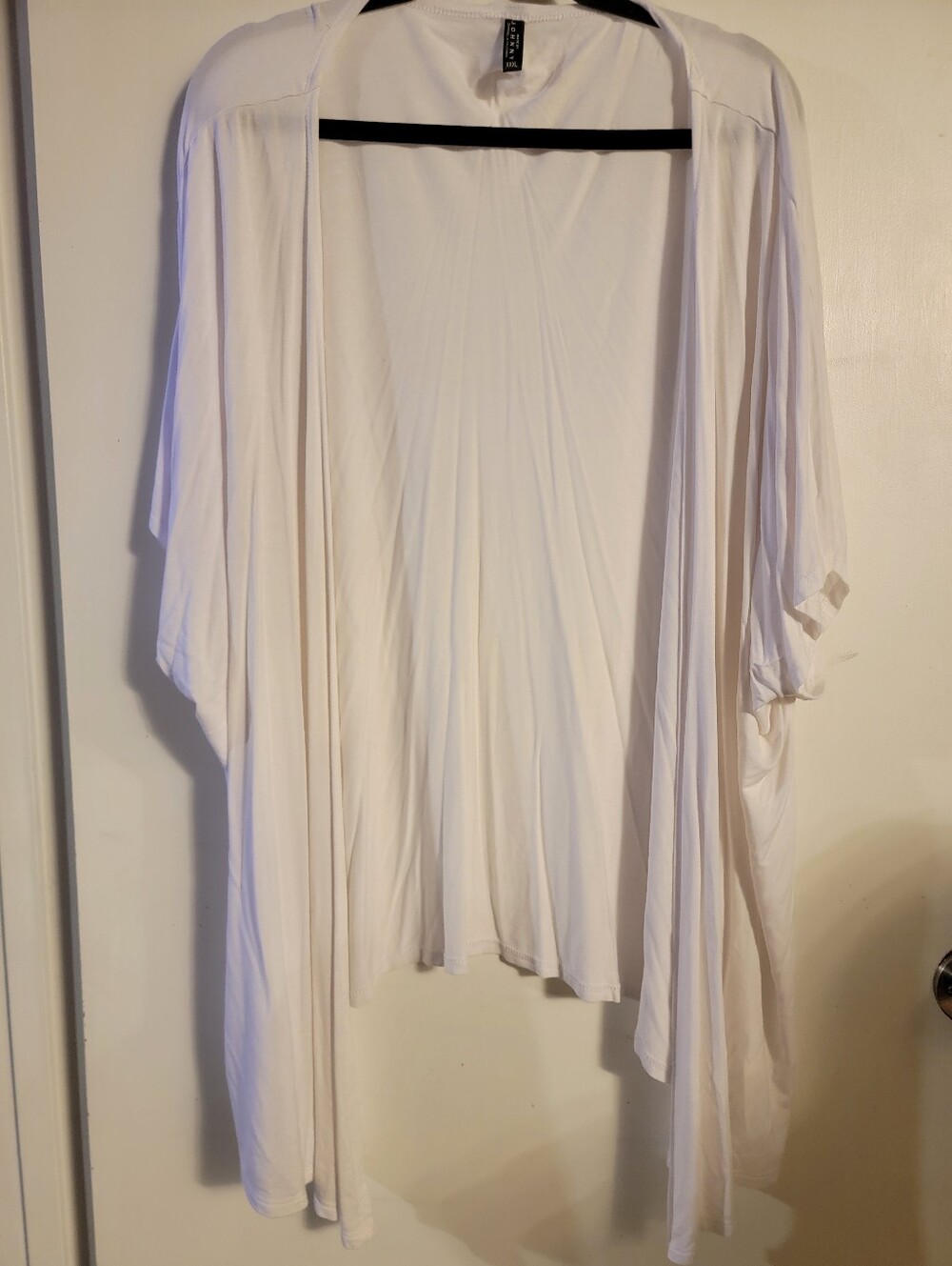 Lightweight Open Front Short Sleeve Cardigan - White